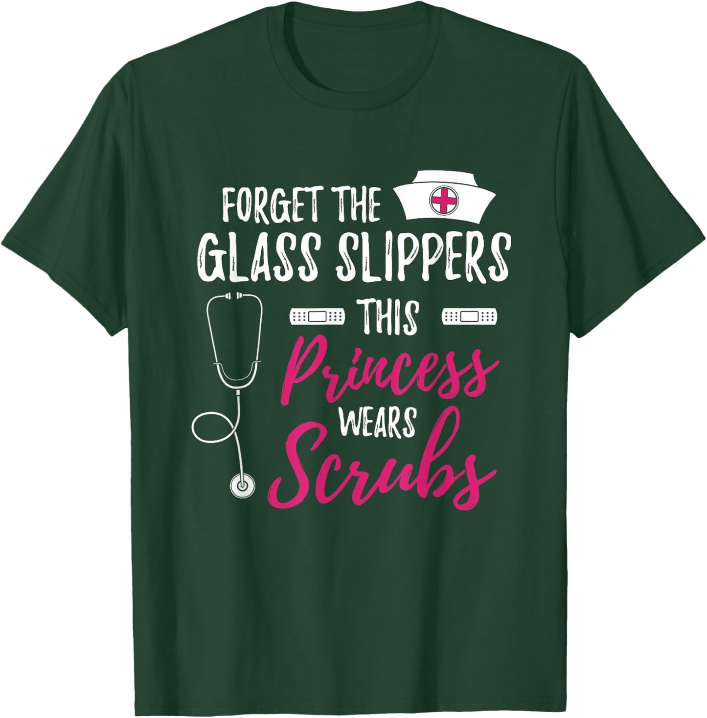 Medical Nursery Hospital Healthcare Stethoscope Funny Nurse T-Shirt - T-Shirt | Forest