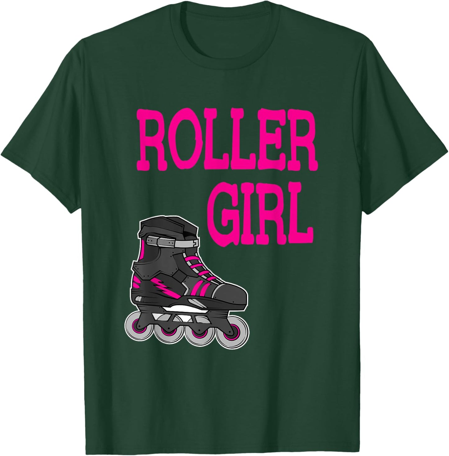 Fun Roller Girl Rollerblading Inline Skating Gift T-Shirt - T-Shirt | Forest