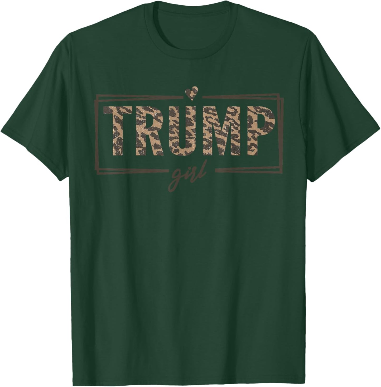 Cute Trump Girl Heart Leopard Print Cheetah Print Trump 2024 T-Shirt - T-Shirt | Forest
