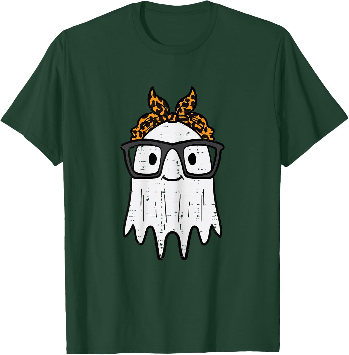Halloween Ghost Glasses Cute Costume Girl Kids Toddler Women T-Shirt - T-Shirt | Forest