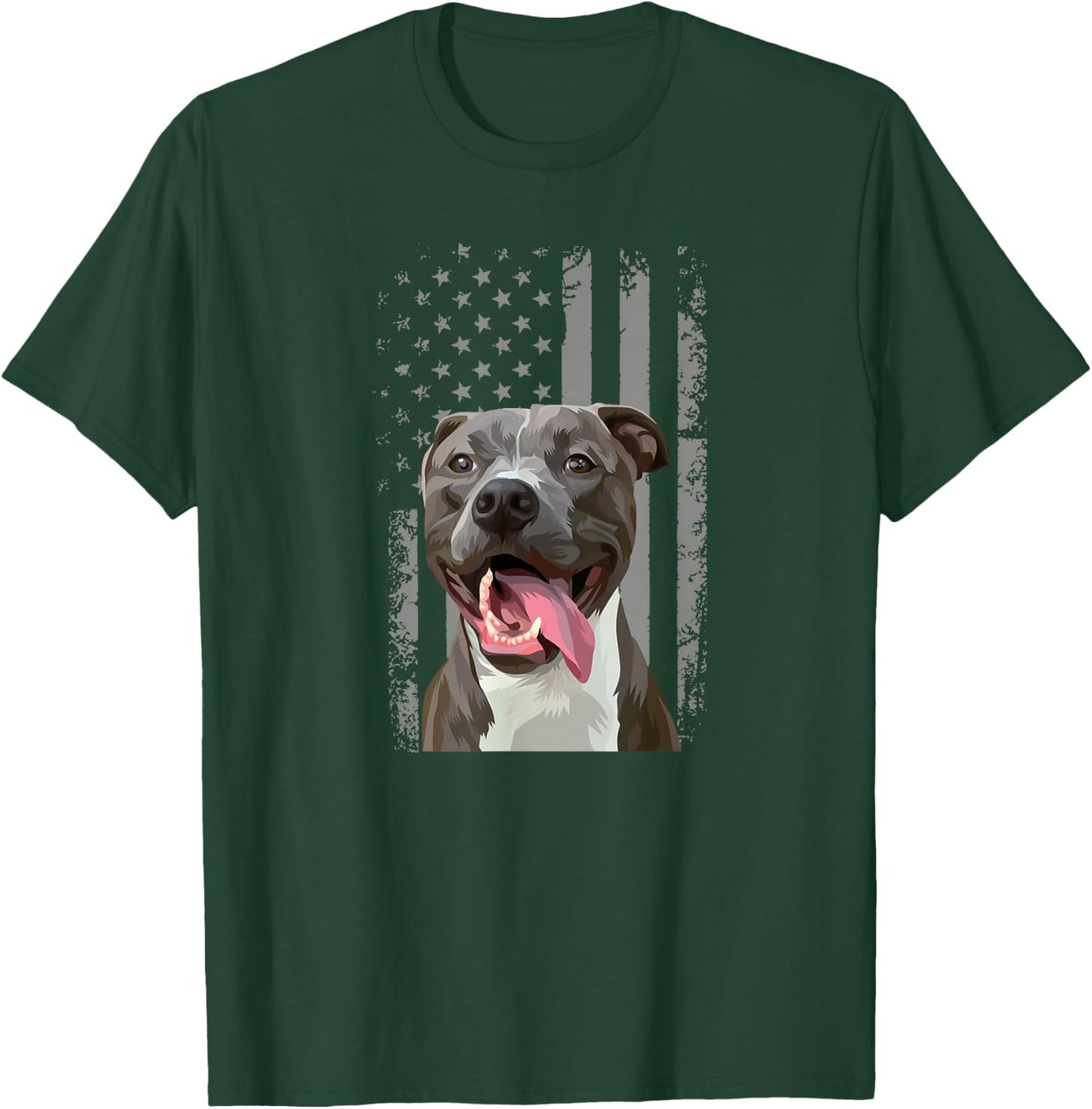 Pitbull Flag Pitbull Pit Bull Dog T-Shirt - T-Shirt | Forest