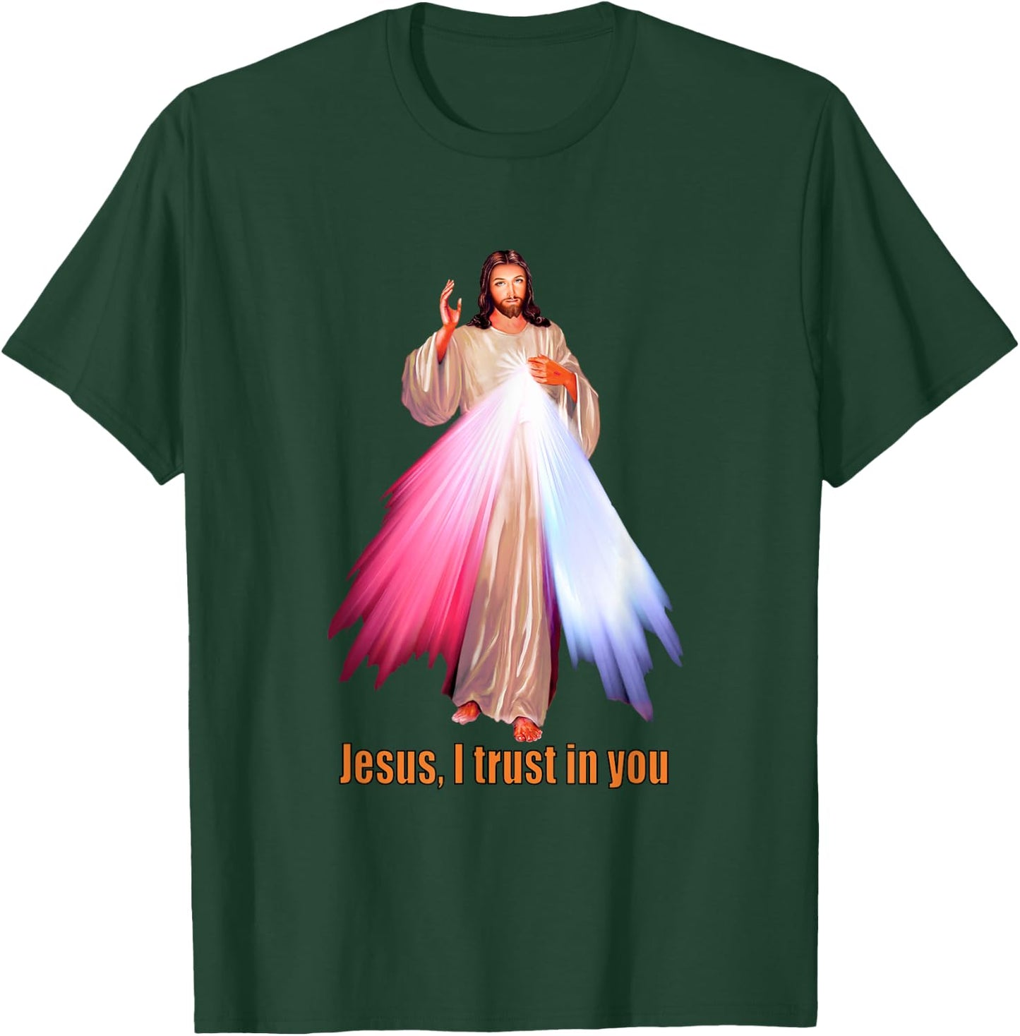 Jesus I trust in You Divine Mercy Image T-Shirt - T-Shirt | Forest