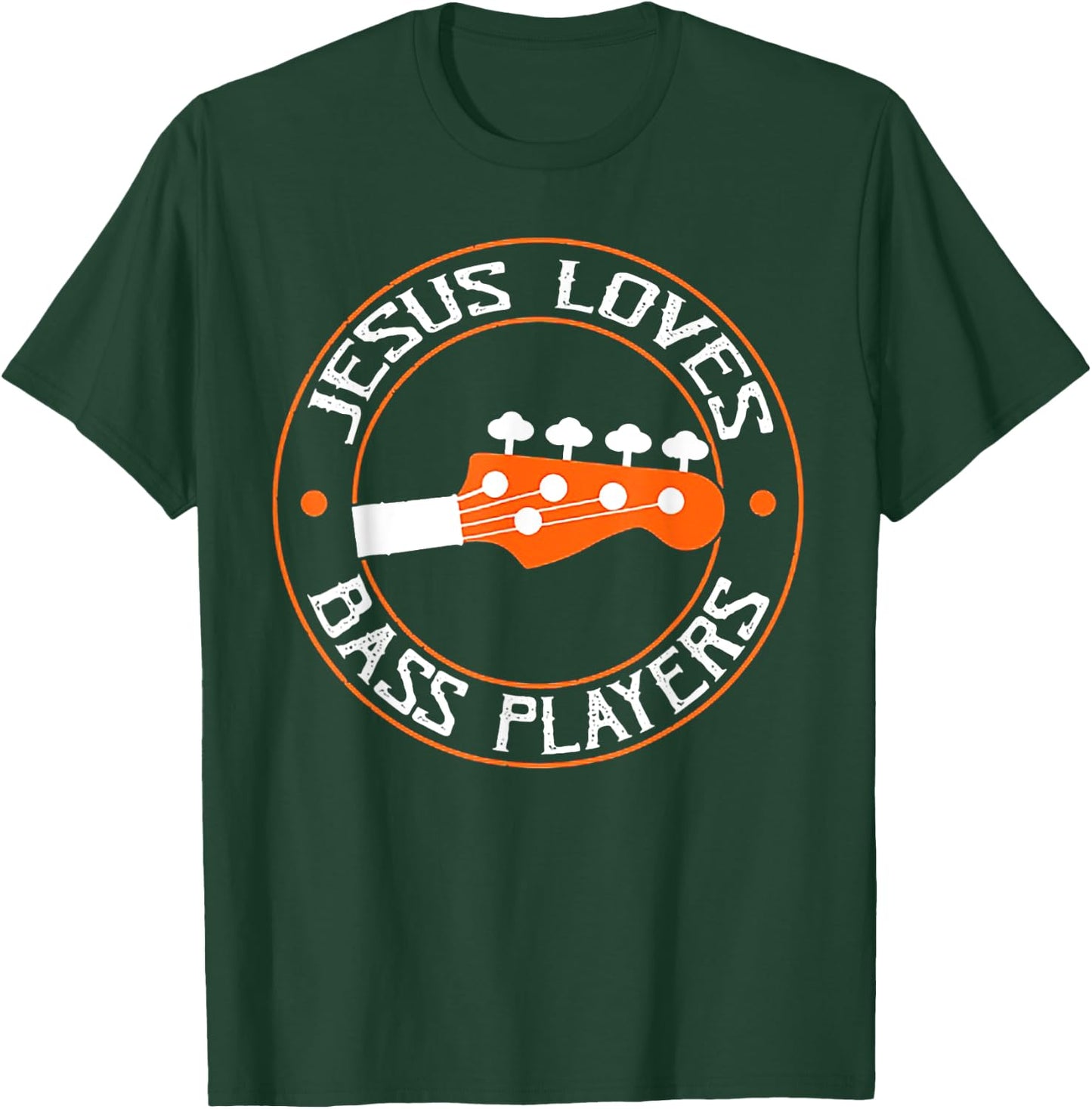 Jesus Loves Bass Players Retro Vintage T-Shirt - T-Shirt | Forest
