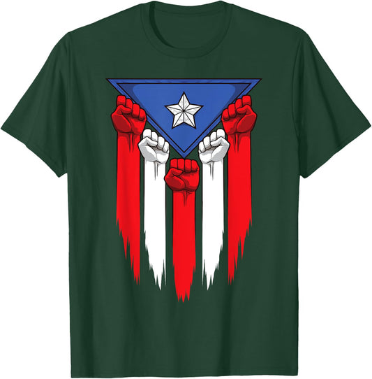 Boricua Fists - Puerto Rico Flag - Proud Puerto Rican T-Shirt - T-Shirt | Forest