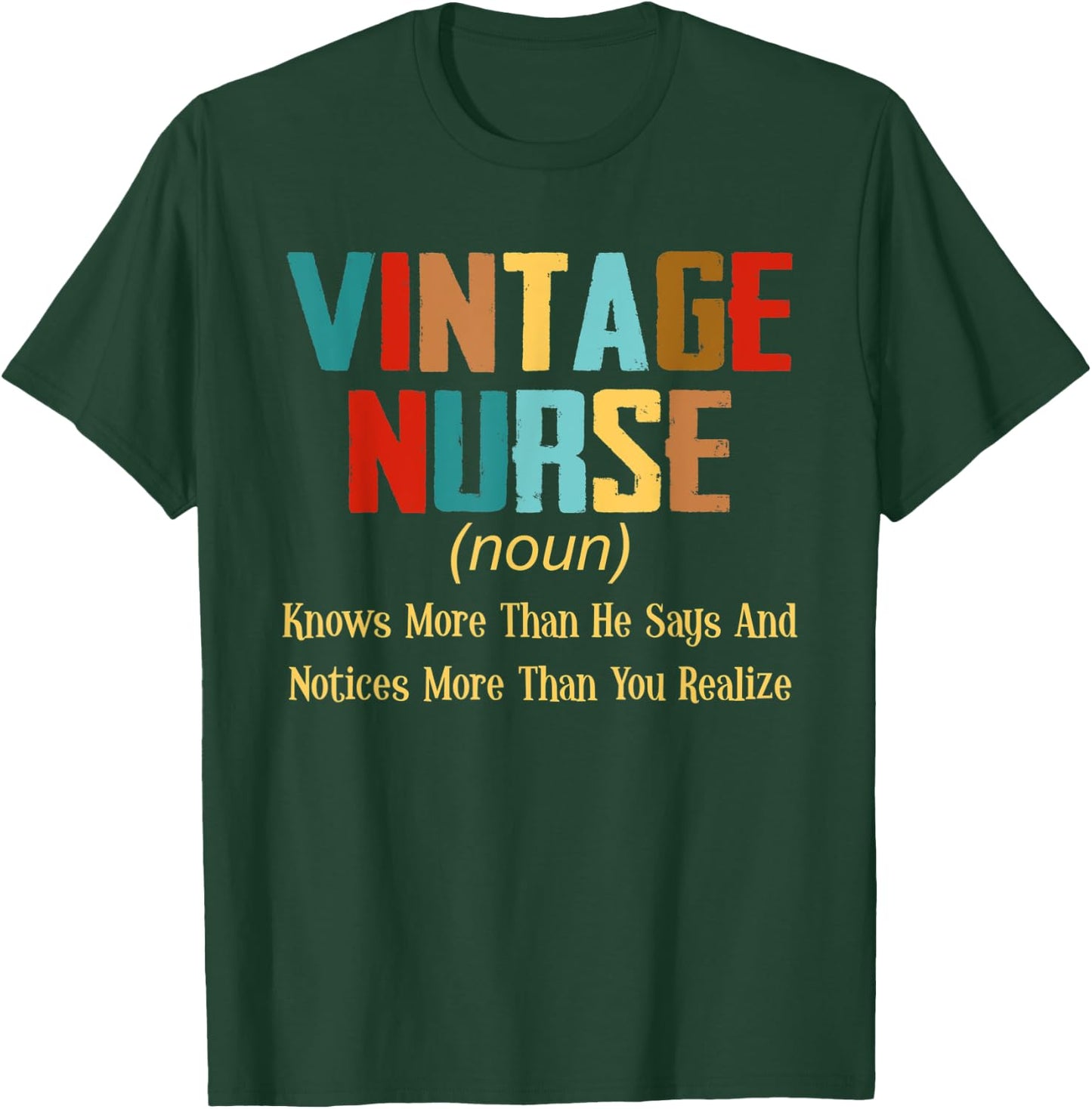Vintage Nurse Knows More Than He Says Christmas Gift T-Shirt - T-Shirt | Forest
