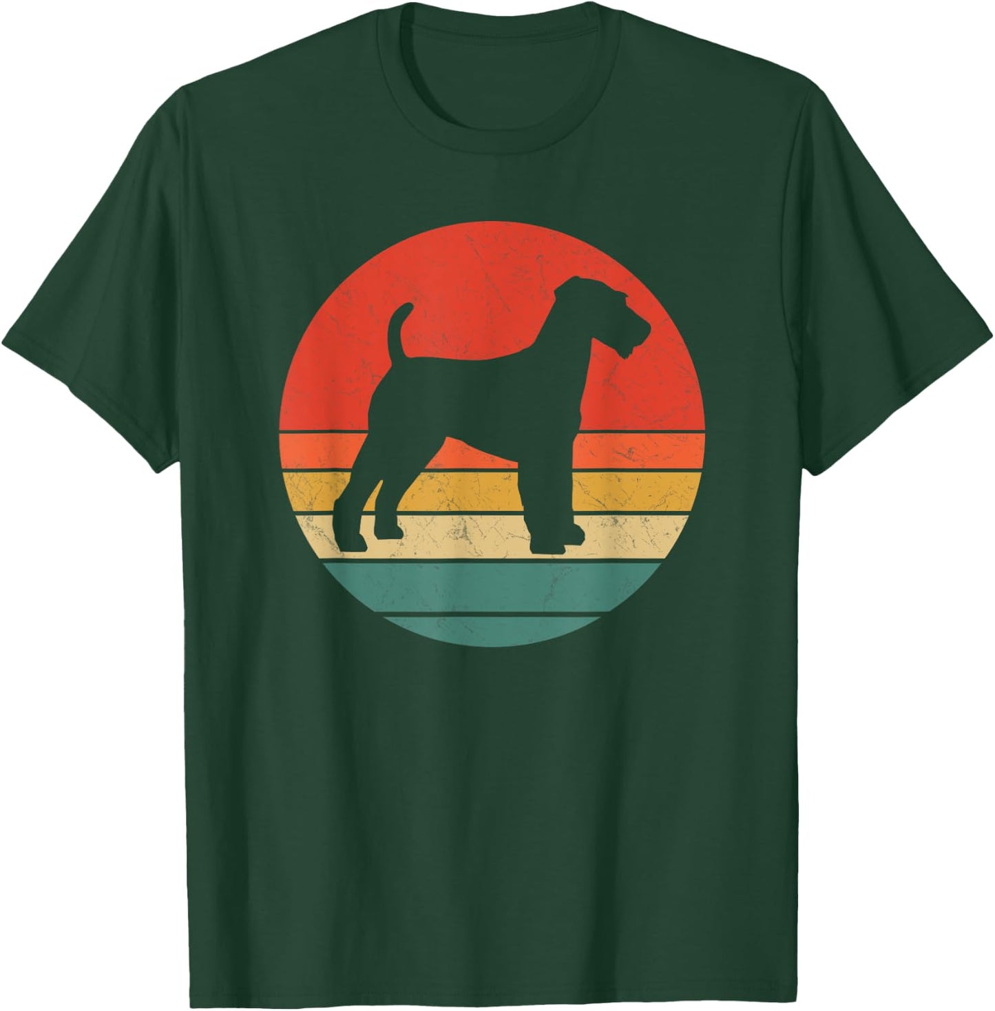 Welsh Terrier Vintage Dog Silhouette Retro Cute Dogs Gift Men Women Girls Kids T-Shirt - T-Shirt | Forest