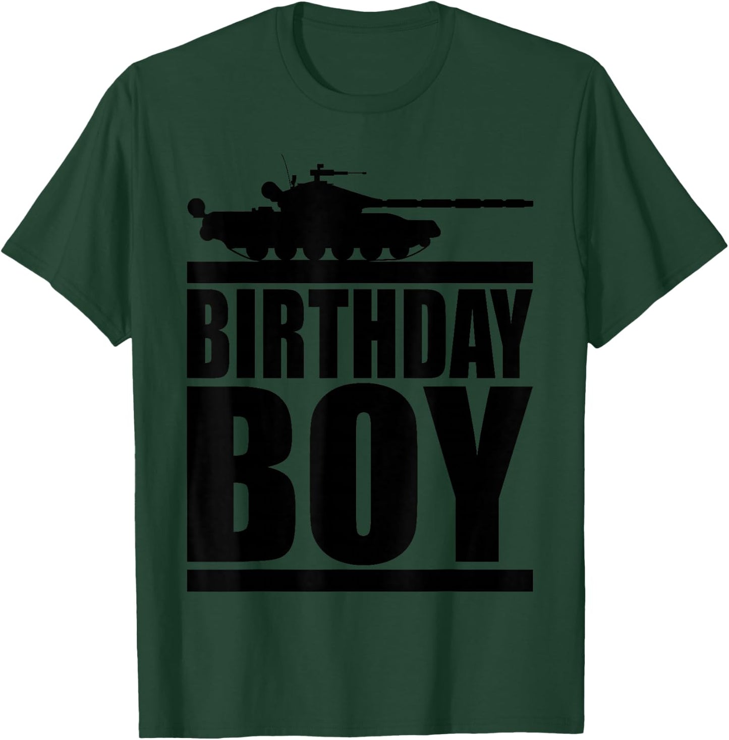 Birthday Boy Army Party Supplies Tank Military Gift Kids T-Shirt - T-Shirt | Forest