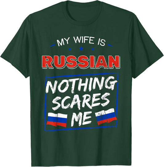 My Wife Is Russian Heritage Russian Federation Roots Flag T-Shirt - T-Shirt | Forest