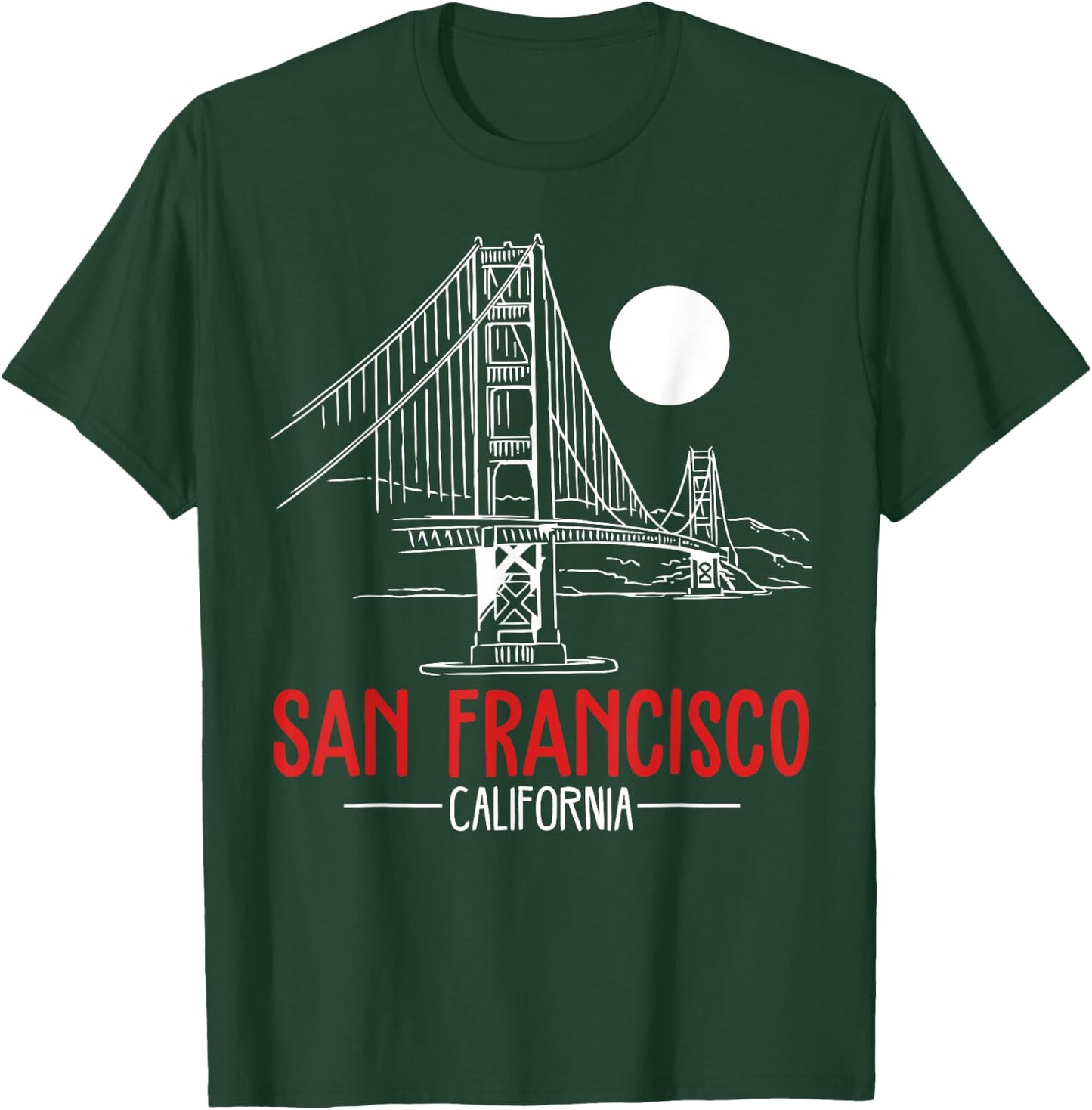 San Francisco Gold Gate Bridge Gift design T-Shirt - T-Shirt | Forest