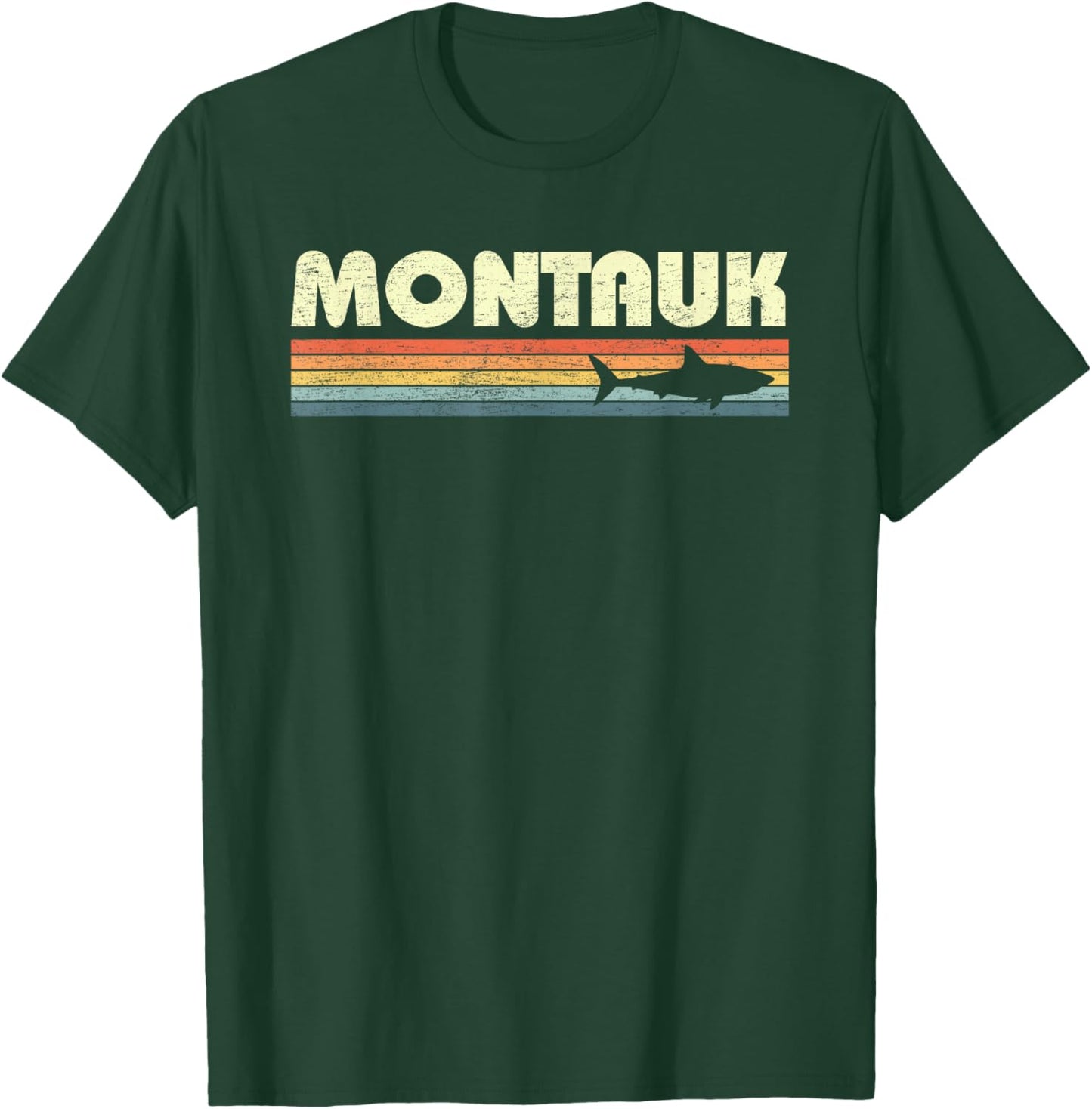 Montauk New York Vintage Shark Souvenir T-Shirt - T-Shirt | Forest