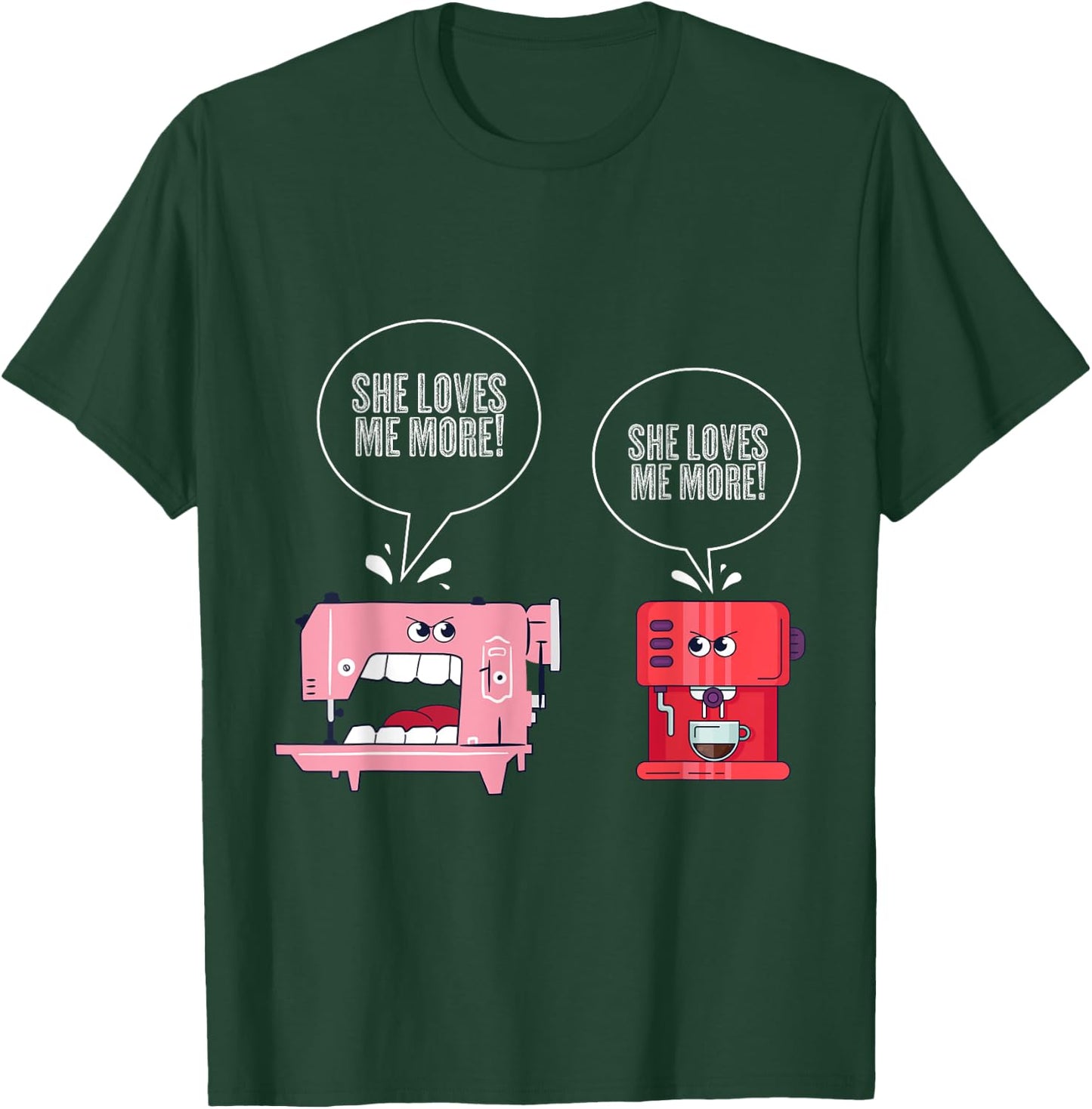 Sewing Machine Coffee Funny Sewing T-Shirt - T-Shirt | Forest