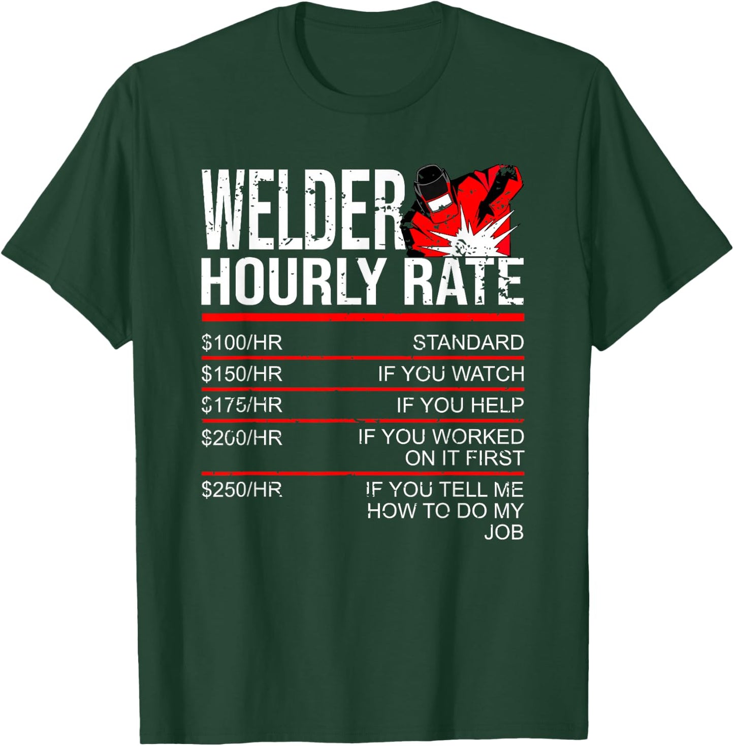 Welder Hourly Rate Funny Welder Small T-Shirt - T-Shirt | Forest