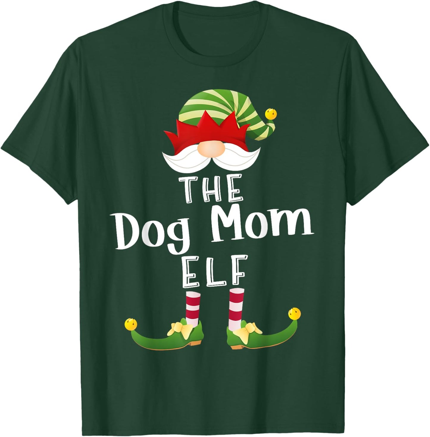 Dog Mom Elf Group Christmas Funny Pajama Party Women T-Shirt - T-Shirt | Forest