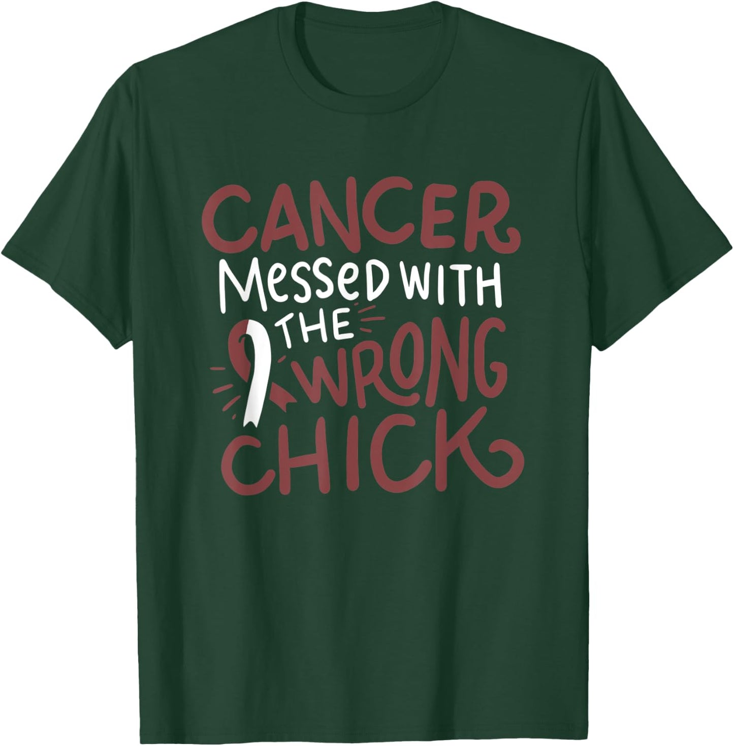 Head Neck Cancer Fighter Chemo Gift White Burgundy Ribbon T-Shirt - T-Shirt | Forest