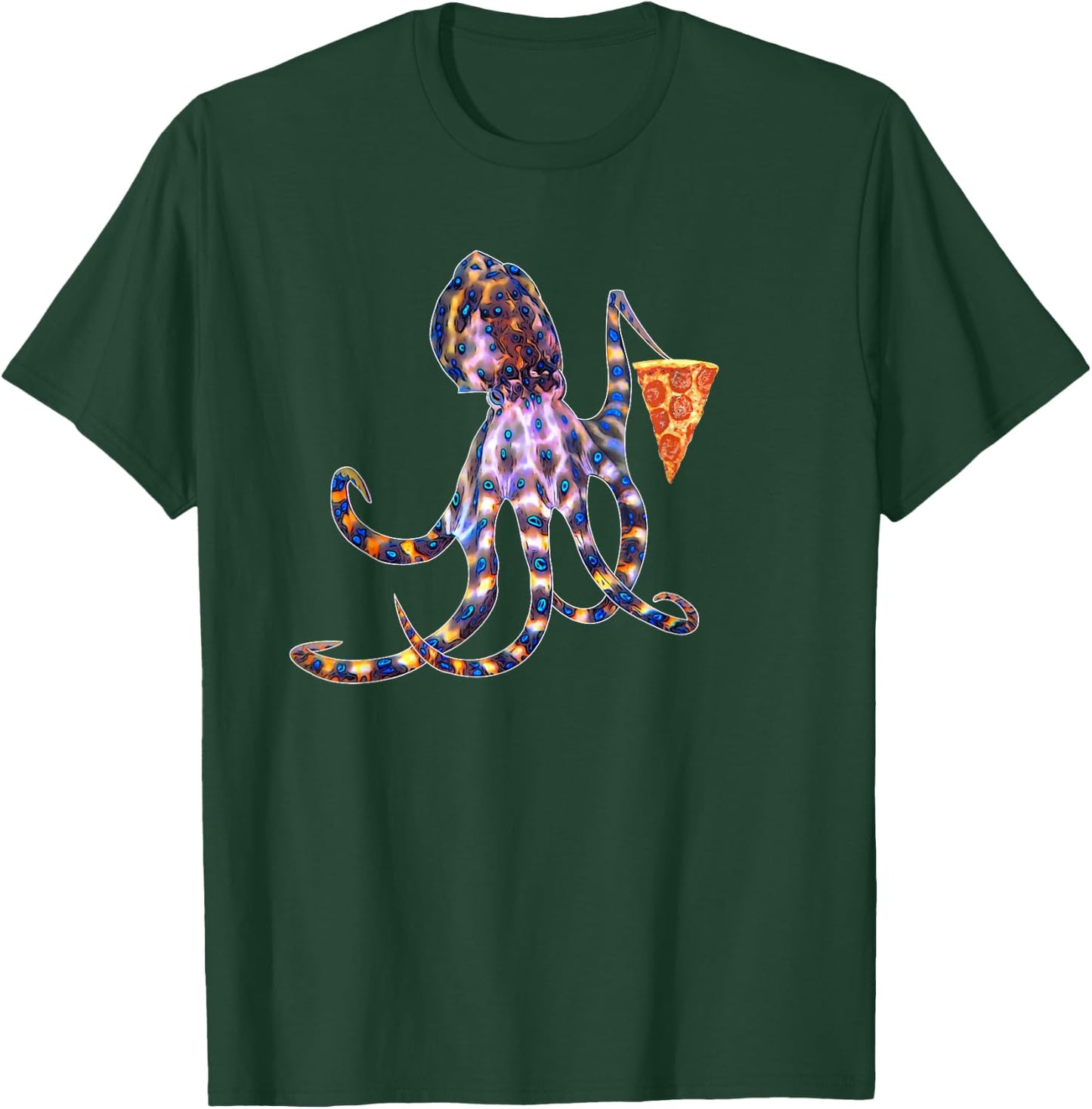 Blue ringed octopus and pizza lovers T-Shirt - T-Shirt | Forest