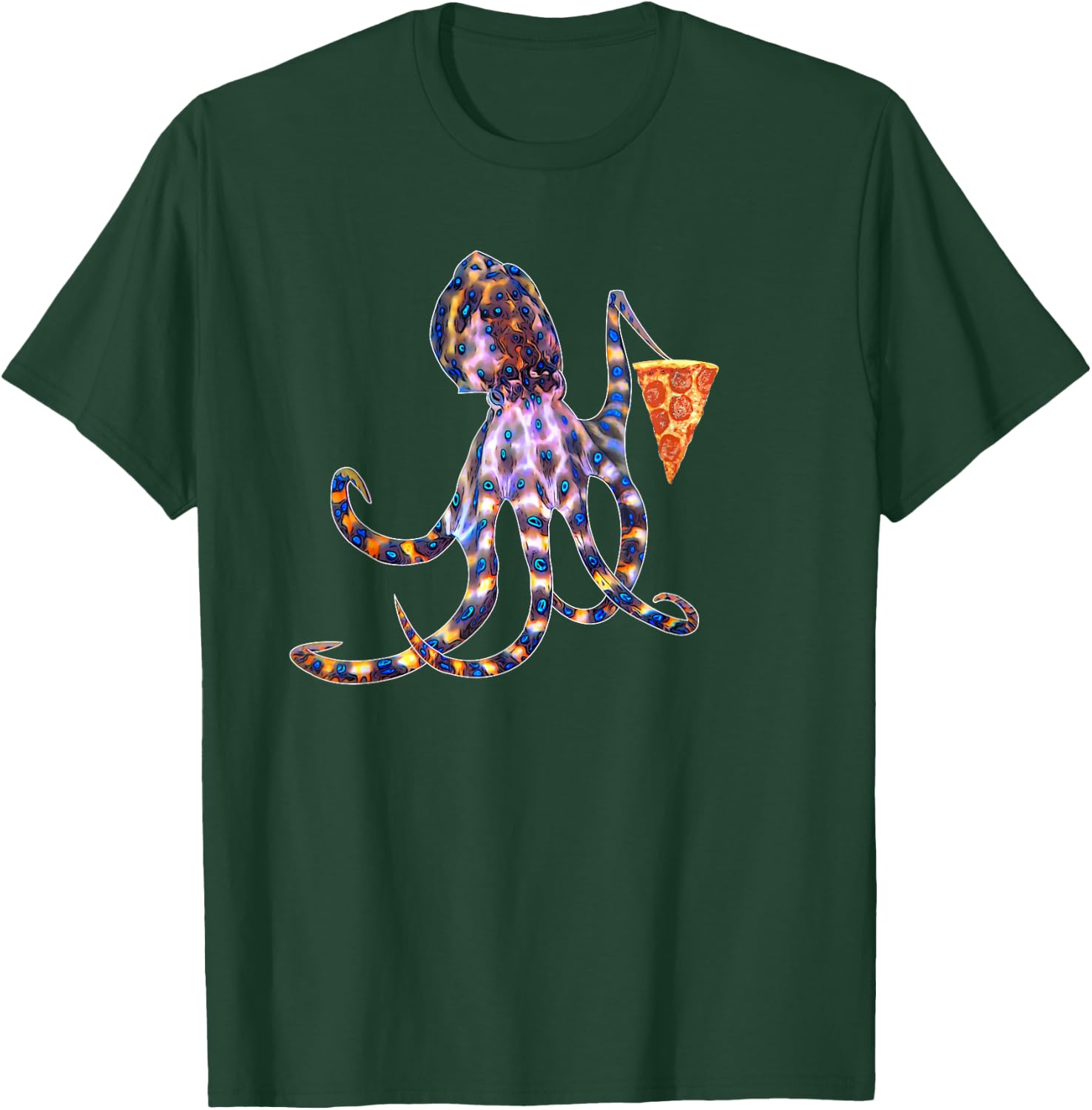 Blue ringed octopus and pizza lovers T-Shirt - T-Shirt | Forest