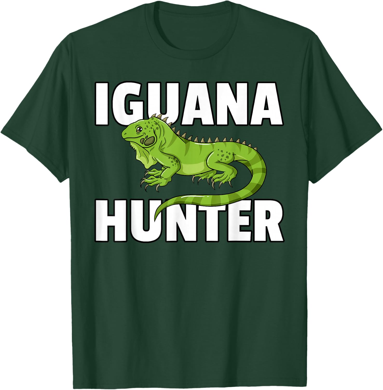 Iguana Hunter Reptile Lizard Hunting T-Shirt - T-Shirt | Forest