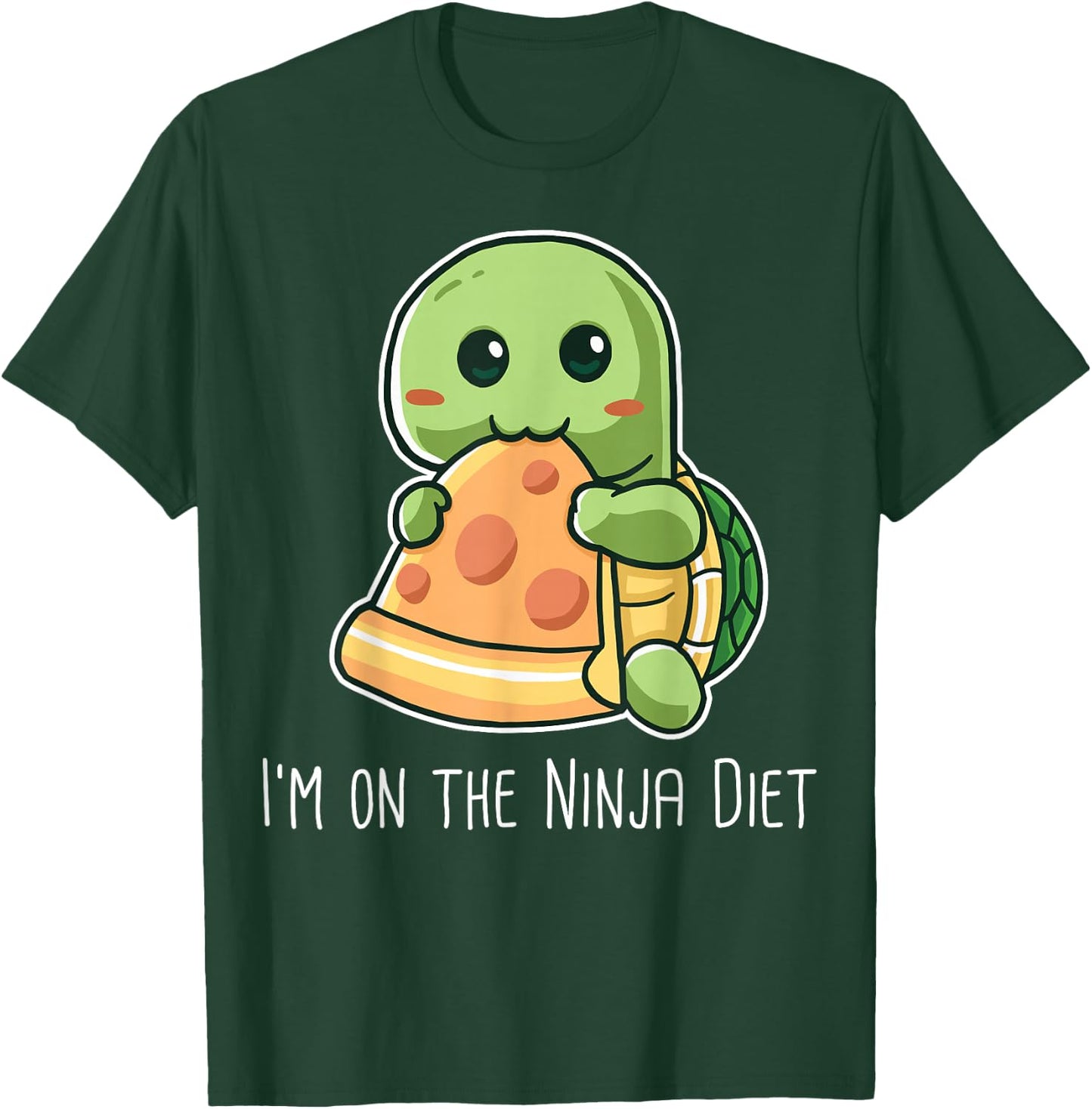 I'm On The Ninja Diet Funny Turtle Eating Pizza Nerd Geek T-Shirt - T-Shirt | Forest