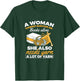 Woman Survives On Books Yarn Knitting Crochet T-Shirt - T-Shirt | Forest