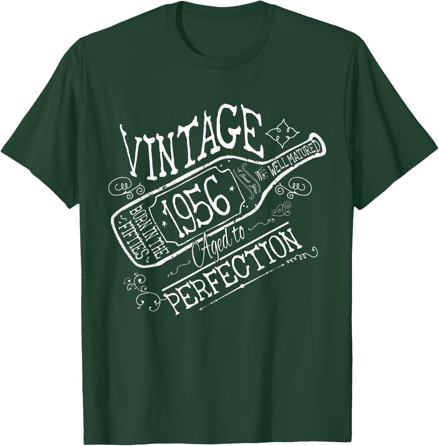 Cute Wine 65th Birthday Gift 1956 Aged To Perfection T-Shirt - T-Shirt | Forest