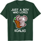 Just A Boy Who Loves Koalas Funny Koala Lover Quote T-Shirt - T-Shirt | Forest