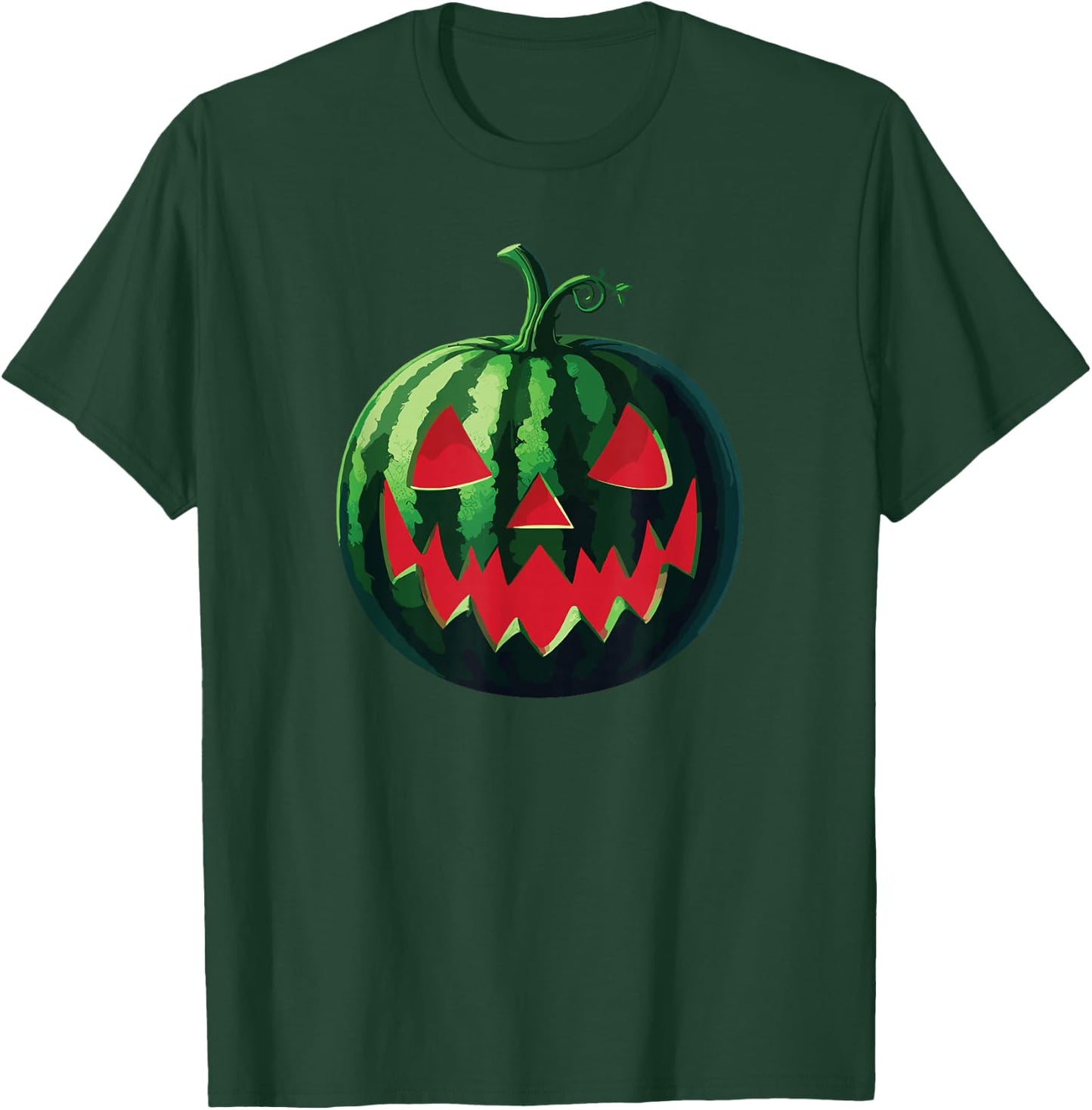 Spooky Summer Watermelon Jack-O-Lantern Halfway to Halloween T-Shirt - T-Shirt | Forest