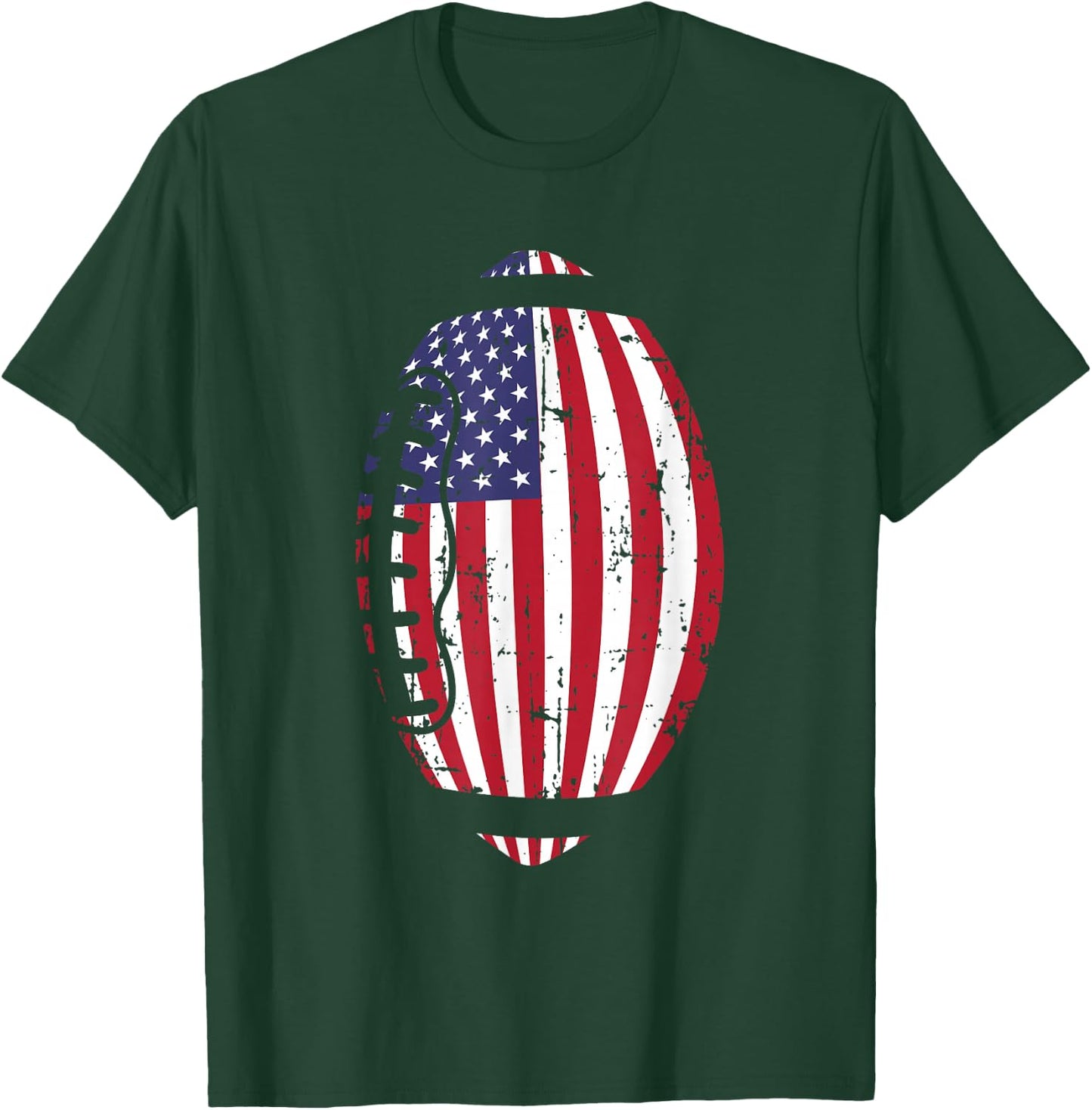 USA Flag Football T-Shirt - T-Shirt | Forest