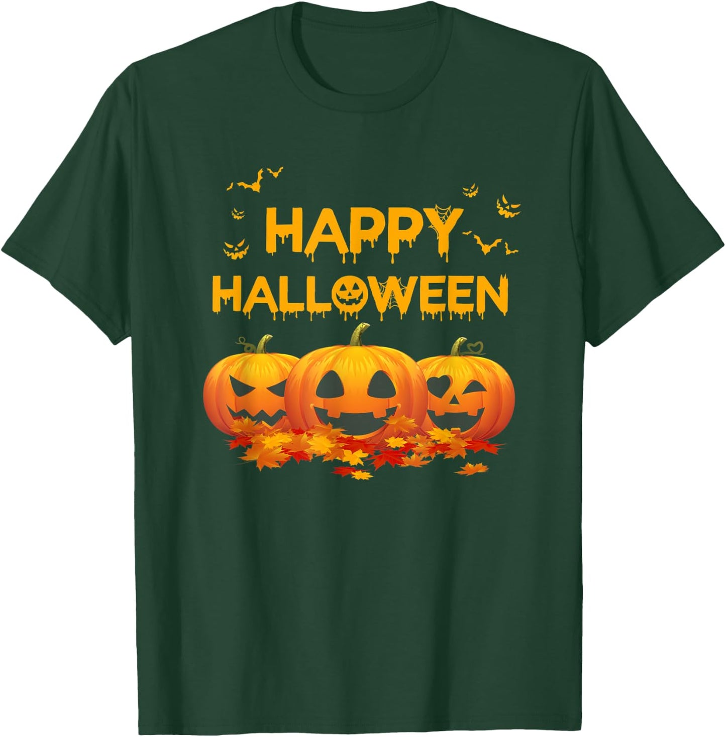 Happy Halloween Costumes Funny Gifts Pumpkins Men Women Kids T-Shirt - T-Shirt | Forest