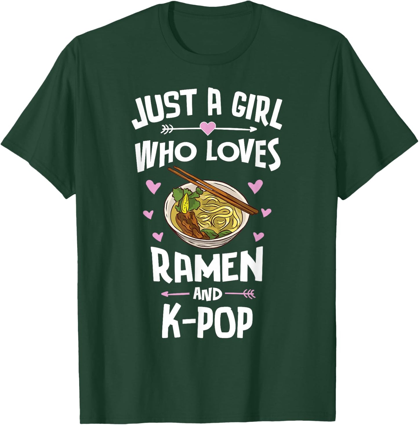 Ramen and K-Pop Graphic for Teen Girls Small T-Shirt - T-Shirt | Forest