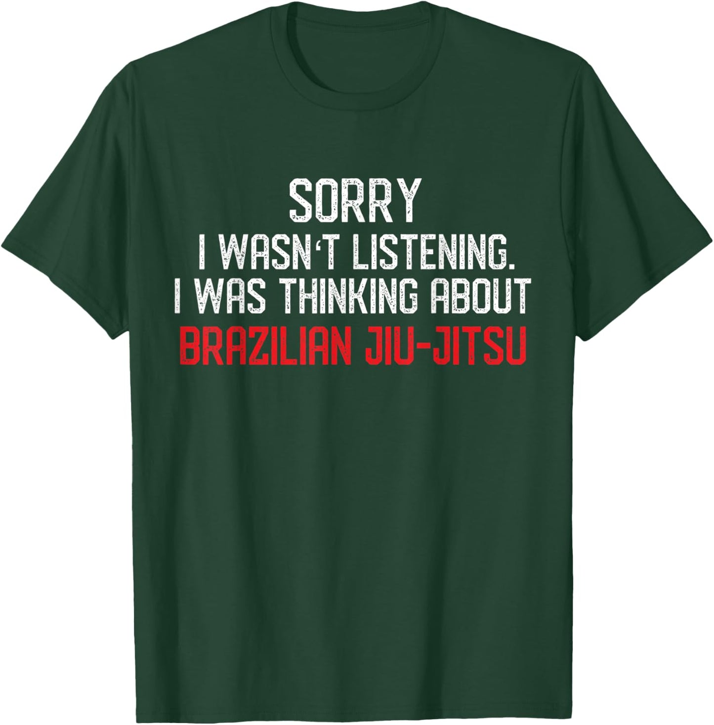Thinking About Jiu Jitsu - Funny Jiu-Jitsu BJJ Gift T-Shirt - T-Shirt | Forest