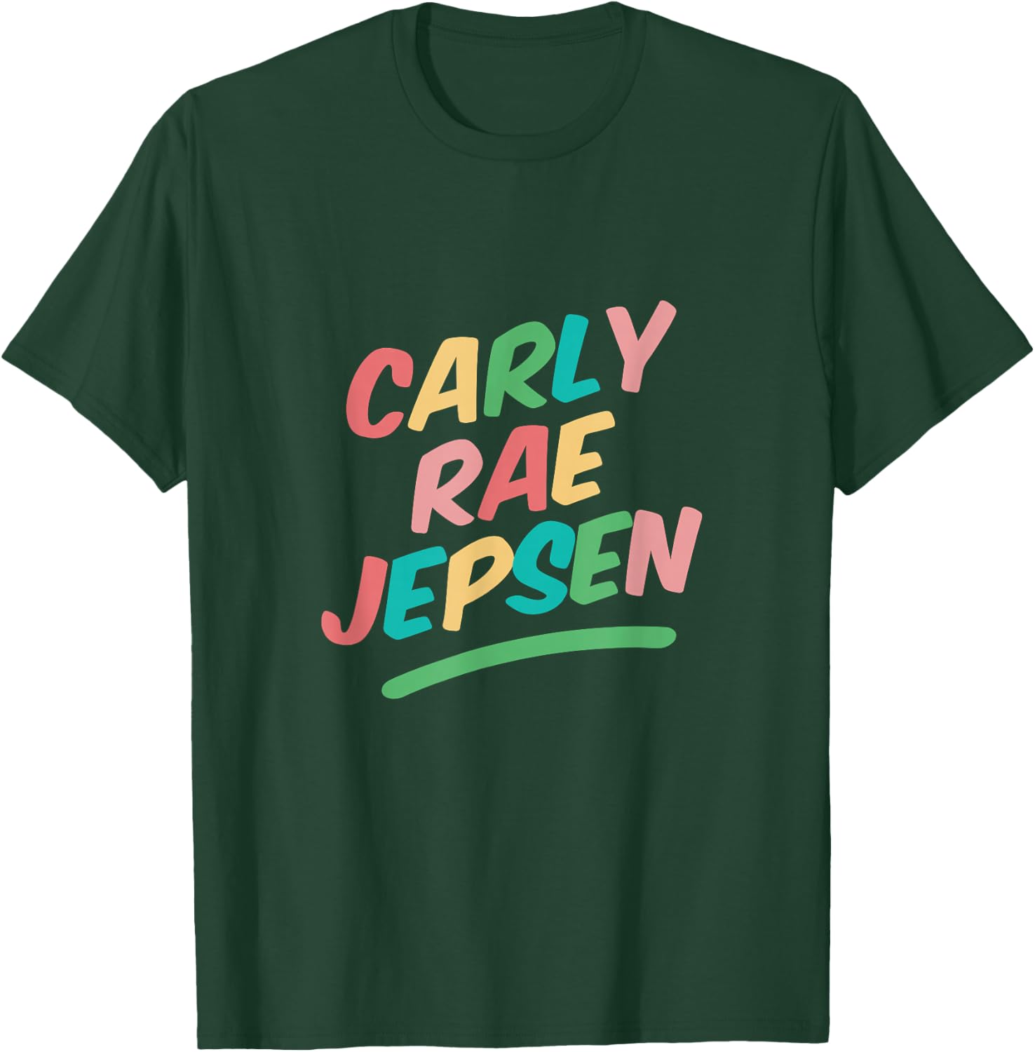 Carly Rae Jepsen Rainbow Logo , -Adults, Black, Small, Short Sleeve T-Shirt - T-Shirt | Forest