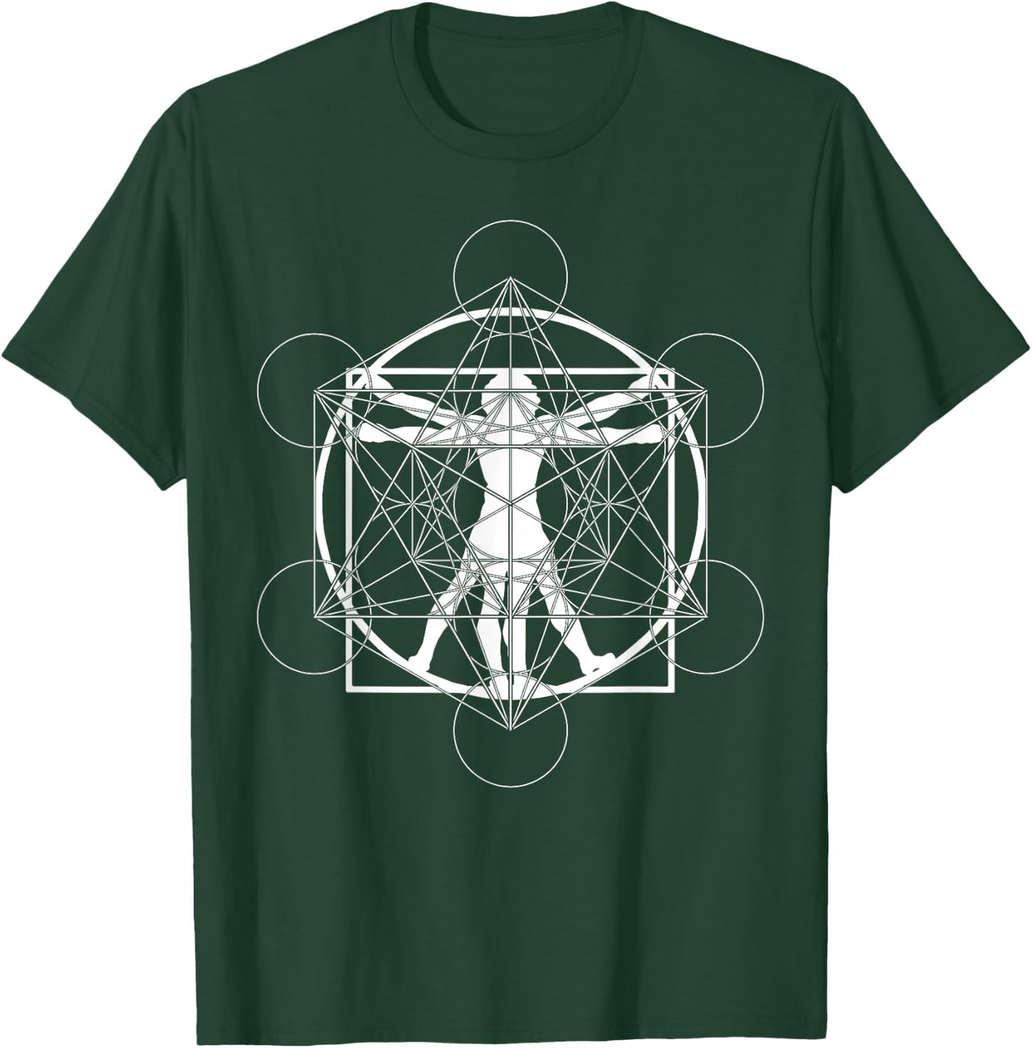 Da Vinci Merkaba Sacred Geometry T-Shirt - T-Shirt | Forest