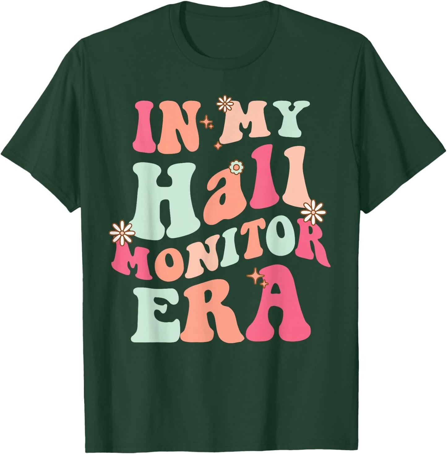 In My Hall Monitor Era School Student Back To School Groovy T-Shirt - T-Shirt | Forest