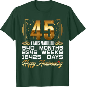 45 Years Married - Funny 45th Wedding Anniversary T-Shirt - T-Shirt | Forest