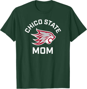 Chico State Wildcats Arched Mom T-Shirt - T-Shirt | Forest