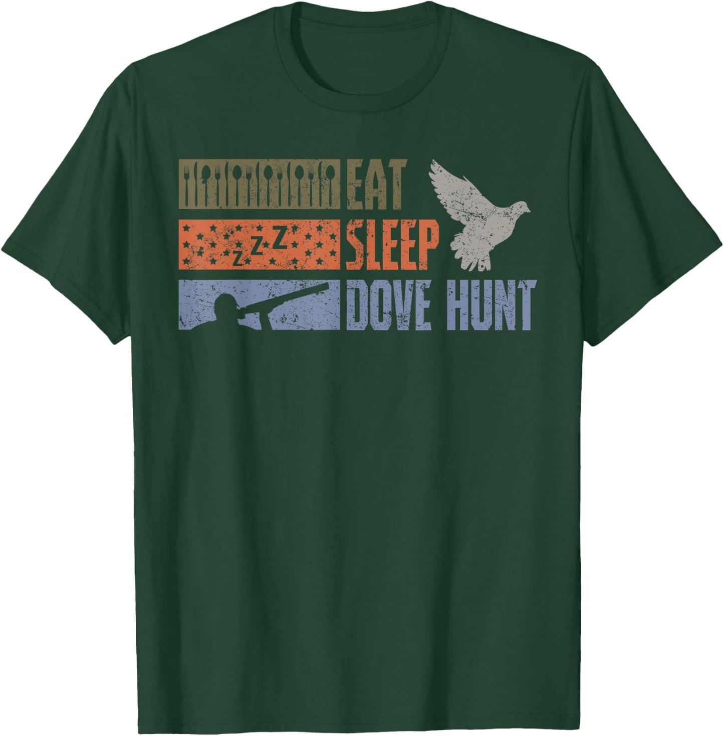 Dove Hunting Flying Bird Wing Shooting Wingshooters Hunter T-Shirt - T-Shirt | Forest
