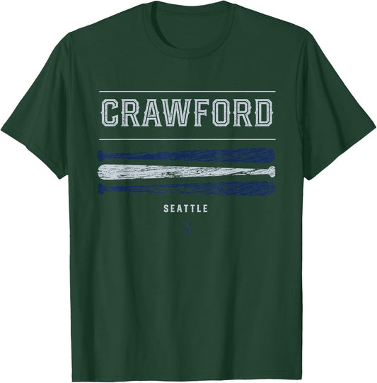 J P Crawford Vintage Baseball Bat Gameday T-Shirt - T-Shirt | Forest