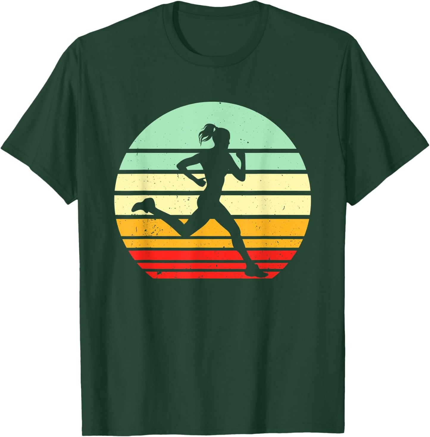 Vintage Running Marathon Jogging Run 80s Retro Runner T-Shirt - T-Shirt | Forest