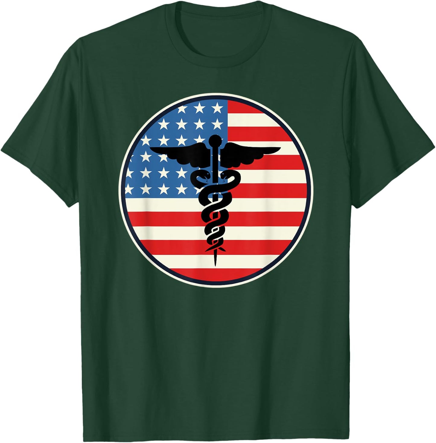 Pharmacist Pharmacy Technician Patriotic US Flag 4th Of July T-Shirt - T-Shirt | Forest