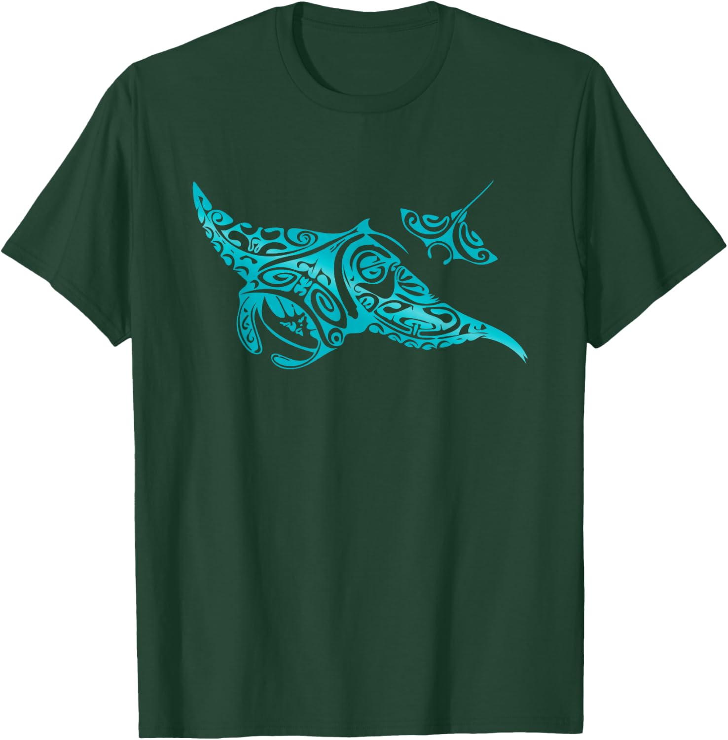 Hawaii Tribal Manta Ray Hawaiian Shirt Shark Lover T-Shirt - T-Shirt | Forest
