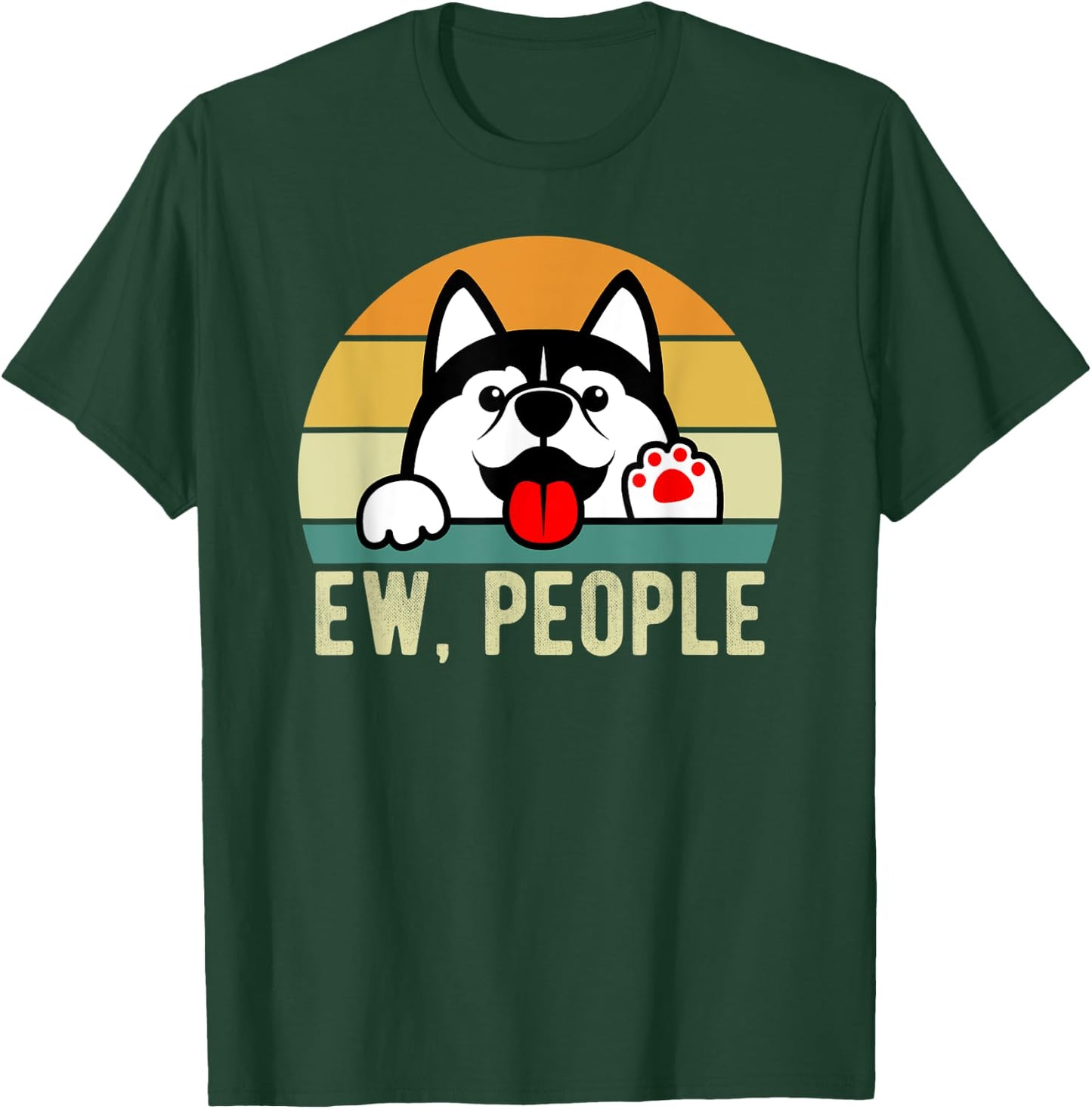 Ew People Dog Retro Vintage Anti Social Introvert Women Kids T-Shirt - T-Shirt | Forest