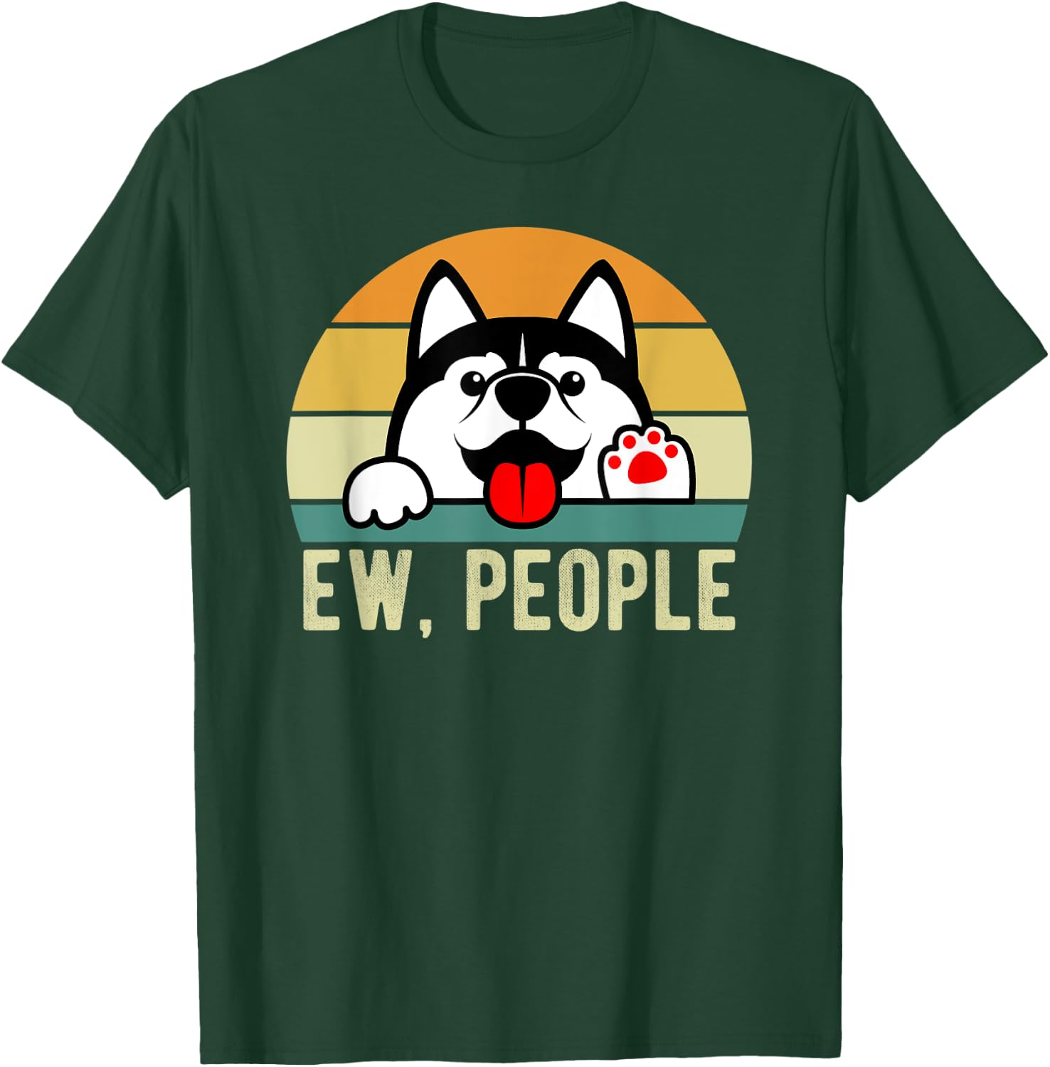 Ew People Dog Retro Vintage Anti Social Introvert Women Kids T-Shirt - T-Shirt | Forest