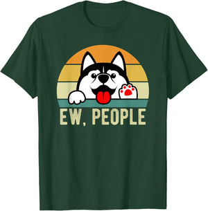 Ew People Dog Retro Vintage Anti Social Introvert Women Kids T-Shirt - T-Shirt | Forest