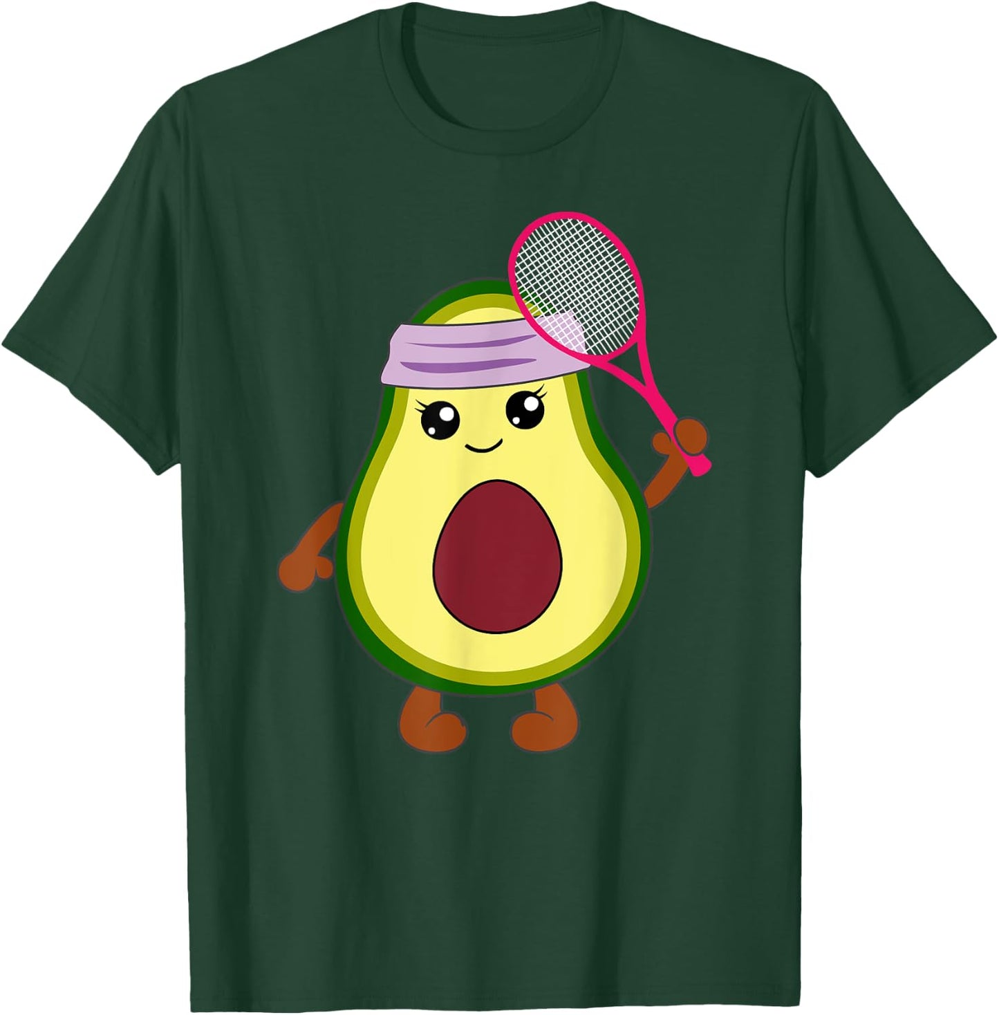 Funny Avocado Tennis Player Tennis Gift Vegetarian T-Shirt - T-Shirt | Forest