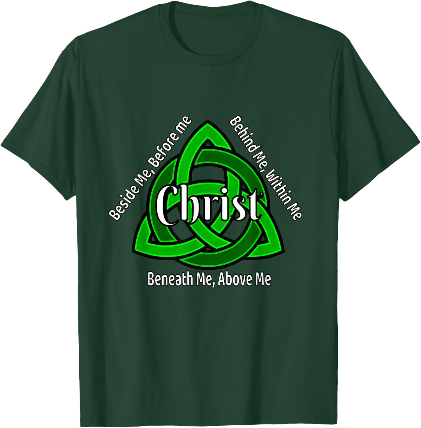 Celtic Trinity Knot Shirt St Patricks Prayer Christian Gifts T-Shirt - T-Shirt | Forest