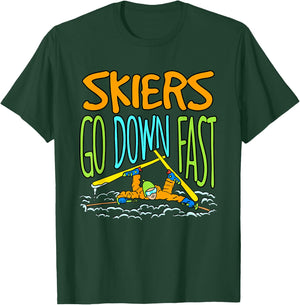 Funny Skiing Accident Down Hill Skier Pun Saying Ski Gift T-Shirt - T-Shirt | Forest