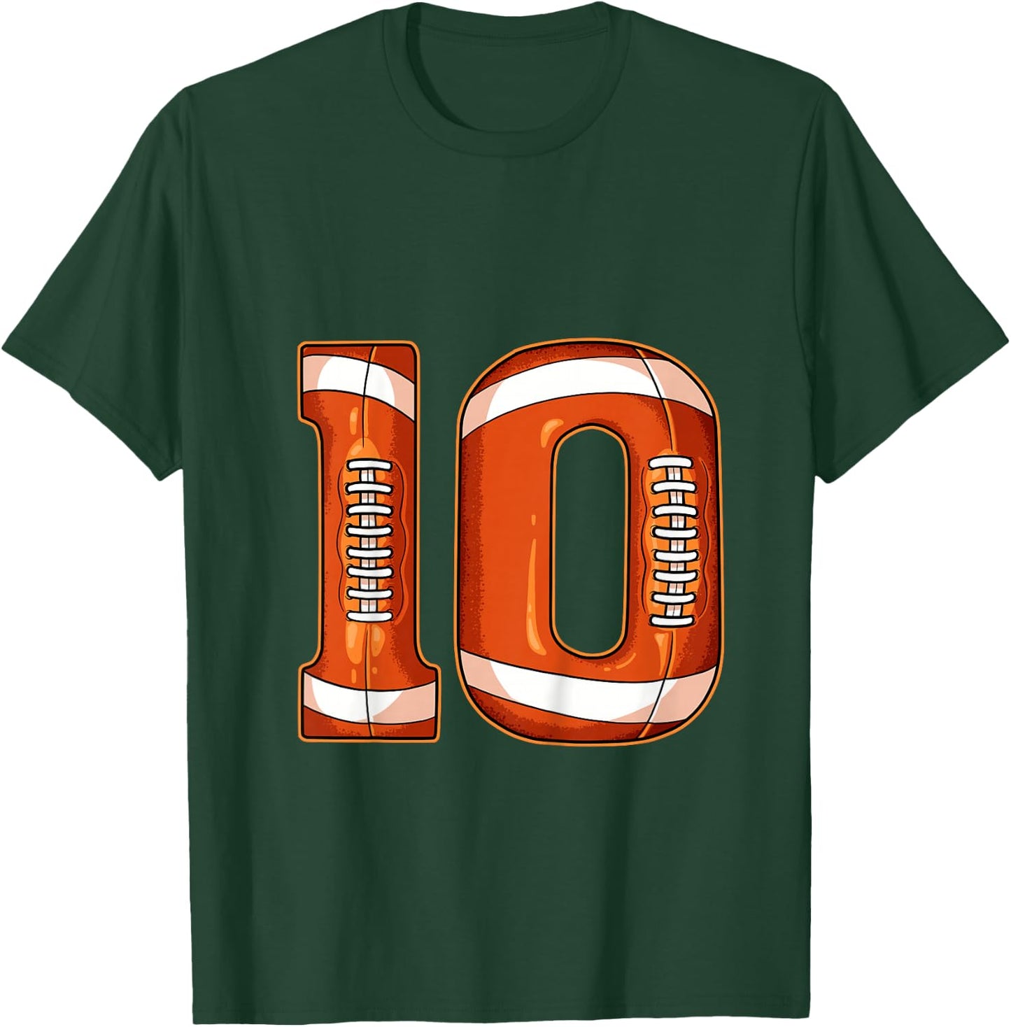 10th Birthday Football T-Shirt - T-Shirt | Forest