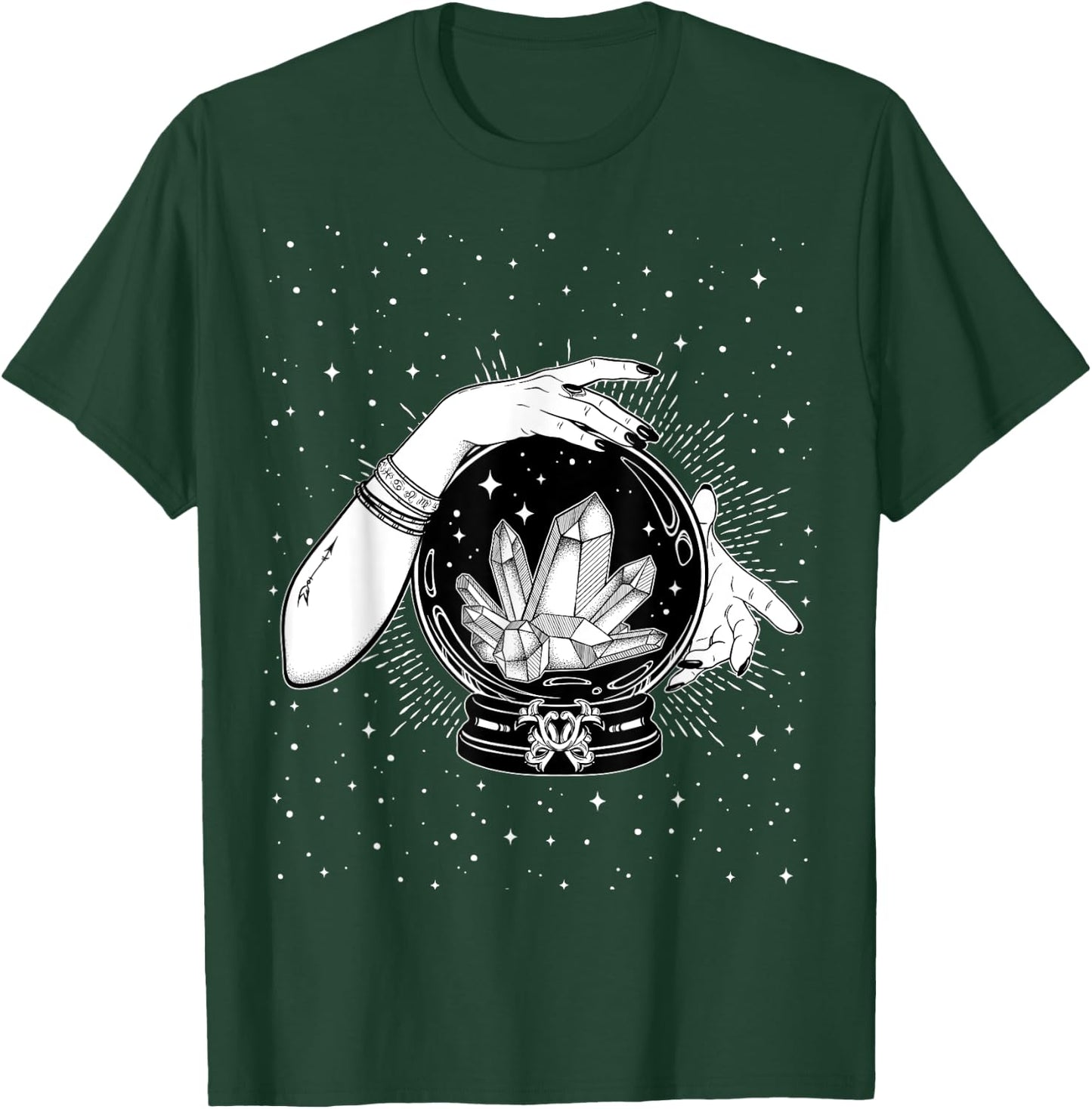 Vintage Witchy Mystic Crystal Ball Fortune Teller Crystals T-Shirt - T-Shirt | Forest