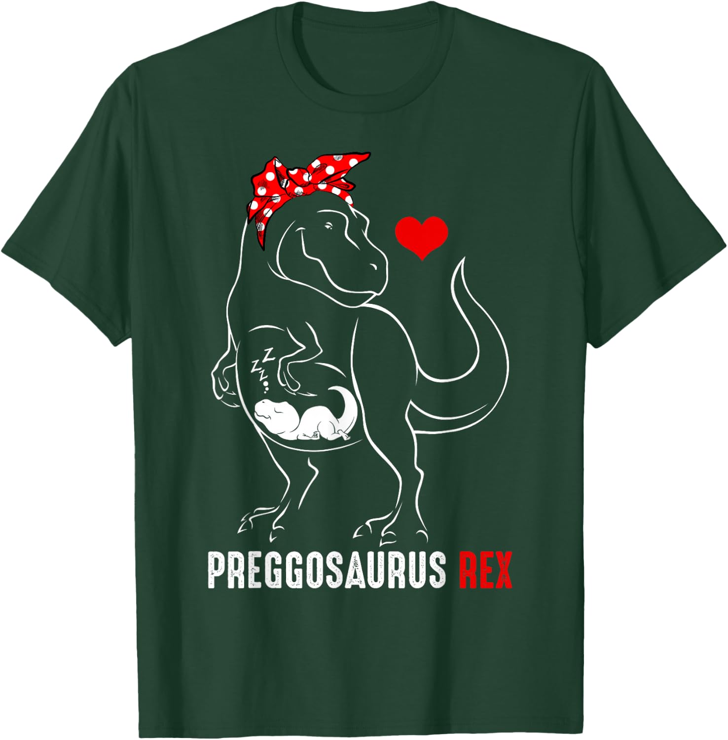 Mamasaurus Pregosaurus Rex Funny Pregnancy Have Kid Gift Small T-Shirt - T-Shirt | Forest