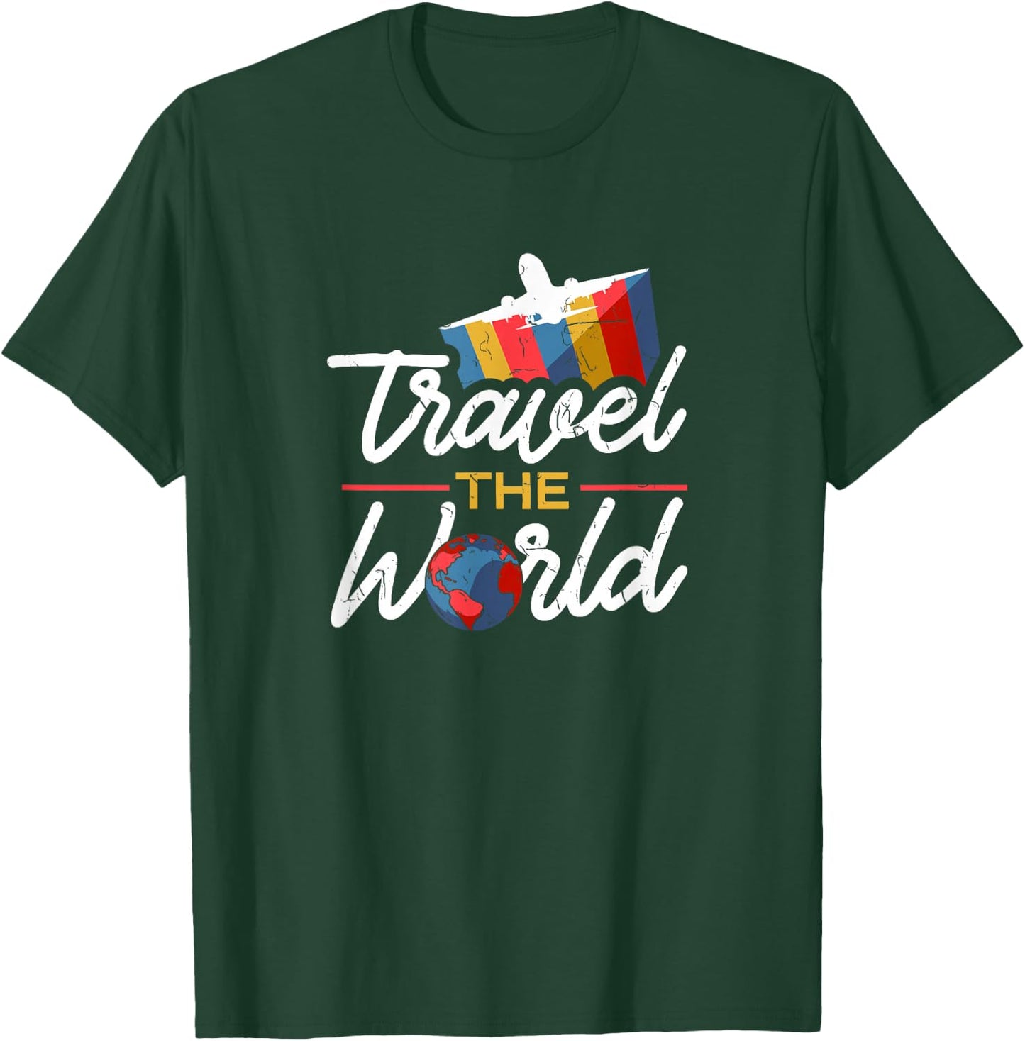 World Trip Travel Around World Tour Traveller Gift T-Shirt - T-Shirt | Forest